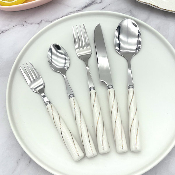 Everly Quinn Stainless Steel Flatware Set Wayfair